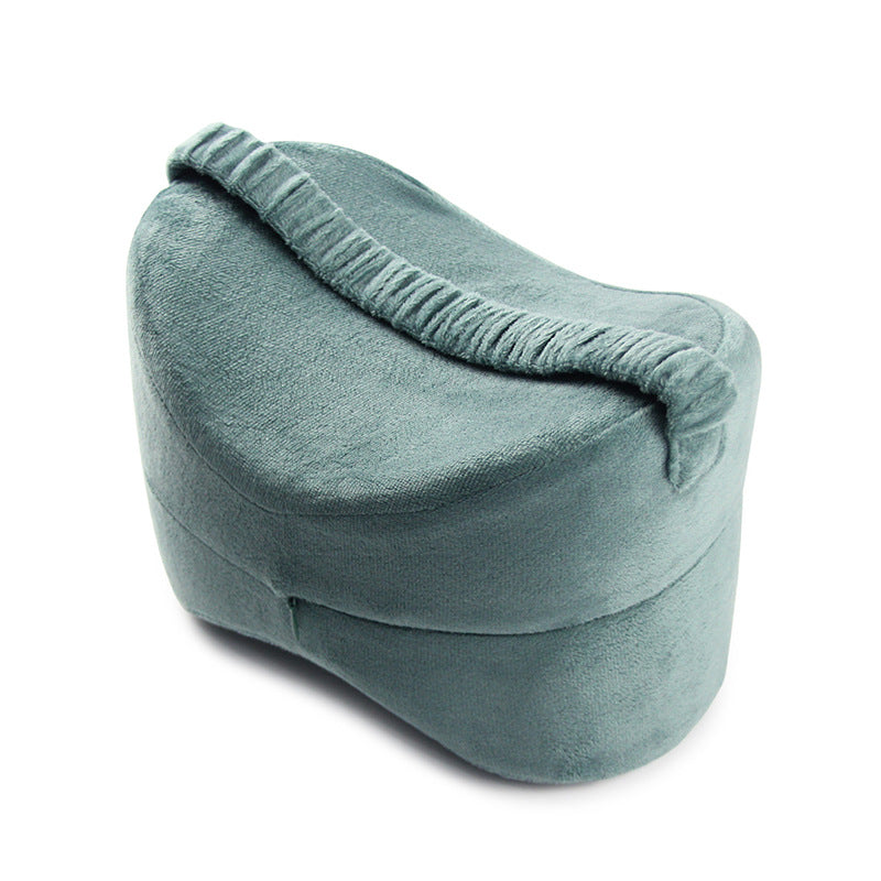 Teal Knee Pillow with its elastic strap on top
